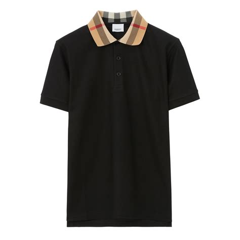 burberry polo shirt with check undercollar|Burberry polo shirts men's sale.